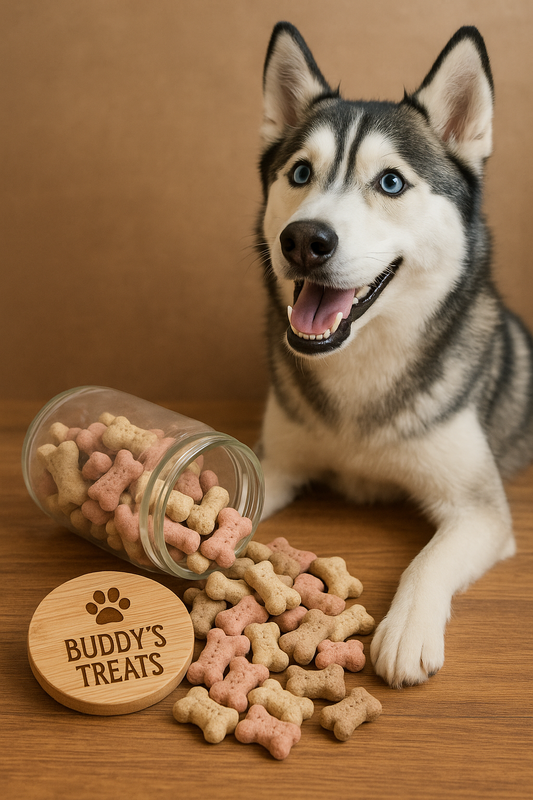 Customised Engraved Bamboo Dog Treat Containers